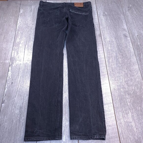 People For Peace Jeans Mens 33x34 Slim Straight Selvedge Black 12oz Denim Pants - Picture 3 of 10